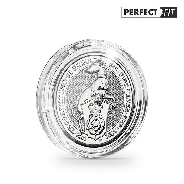 ULTRA coin capsules Perfect Fit for 2 oz. Queen's Beasts Silver (38.61mm), pack of 10