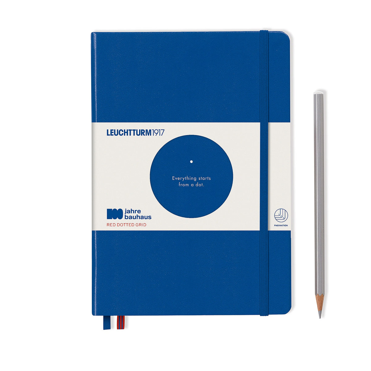 Notebook Medium (A5), Hardcover, 251 Numbered Pages, Dotted, Bauhaus Royal Blue