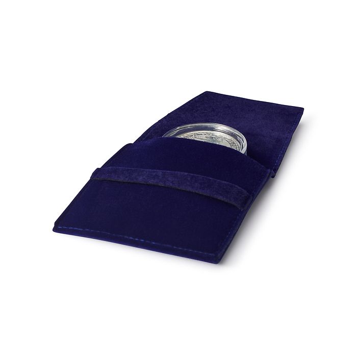 MT Premium Coin Pocket for one coin with or without capsule up to 50mm, blue