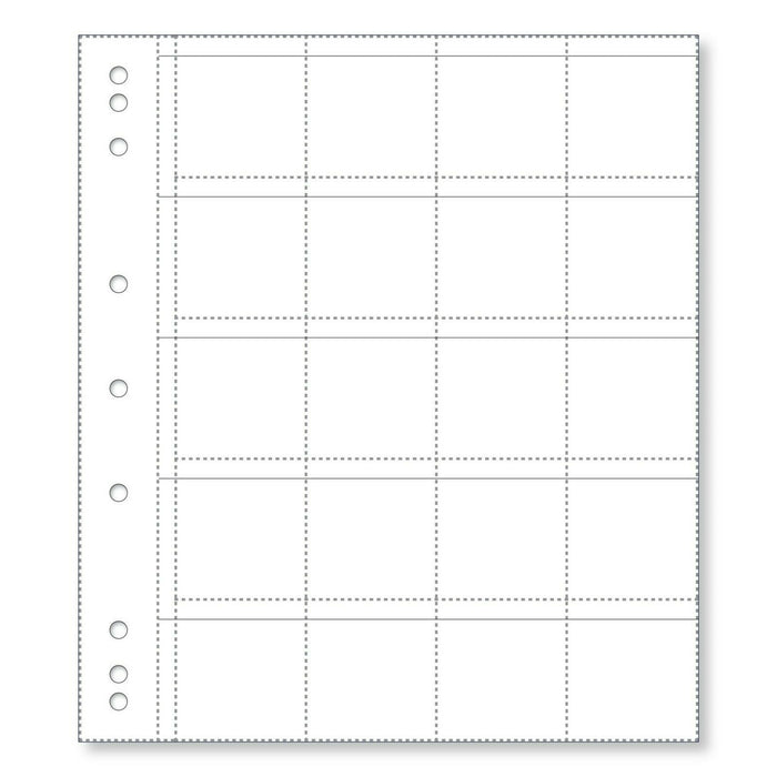 Renniks Coin Album Plastic Refill Pages, 20 Pockets, Pack 10
