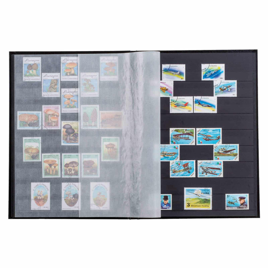 Stockbook BASIC, DIN A4, 16 black pages, non-padded cover, blue