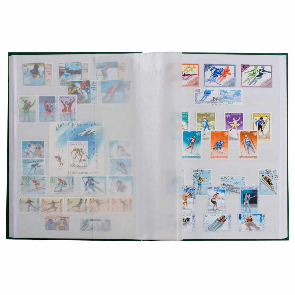 Stockbook A4, 64 white pages, divided, non-padded cover, blue