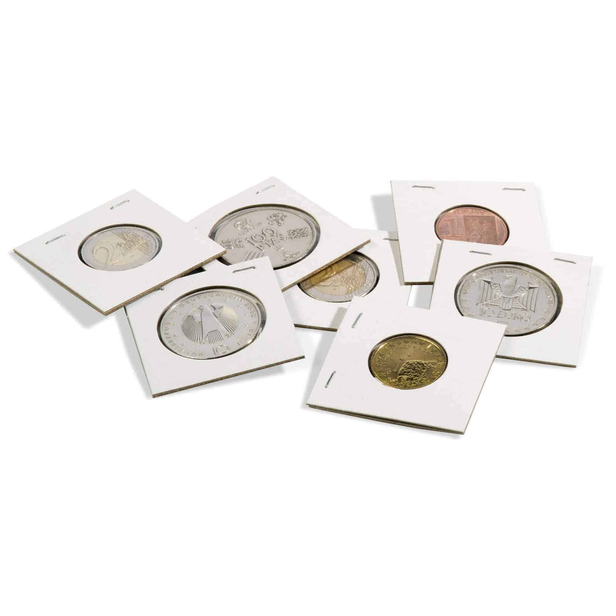 TACK Coin Holders with display diameter of 20mm, for stapling, pack of 100