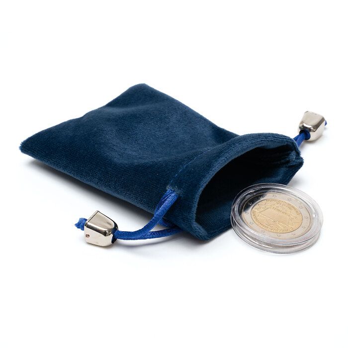 Velour coin pouch Small, Blue